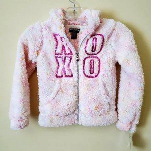 XOXO Girl's Pink Fuzzy Full Zip Hoodie SZ M (5/6)